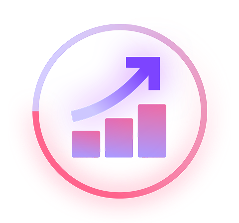 Growth Agent icon showing ascending bars against a purple gradient background